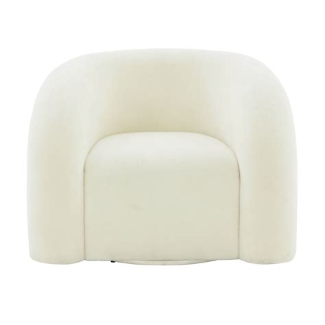 Slipper Cream Vegan Shearling Swivel Chair by TOV